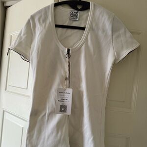 Vintage Cop Copine White Zip up Tshirt